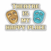 演劇は私の幸せな場所の俳優の女優ギフトおもしろい シール (正面)