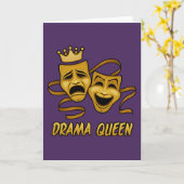 演劇クイーンコメディと悲劇金ゴールドシアターマスク カード (黄色い花)