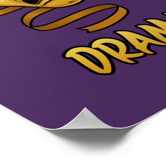 演劇クイーンコメディと悲劇金ゴールドシアターマスク ポスター (角)