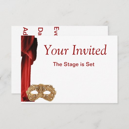 演劇クイーンシアター，オペラ遊，博物館の招待状 招待状 (正面/裏面)