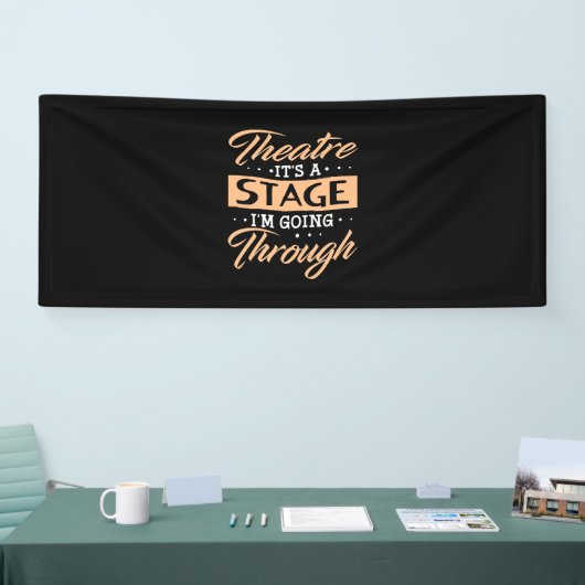 演劇ステージ俳優が通っている 横断幕 (トレードショー)