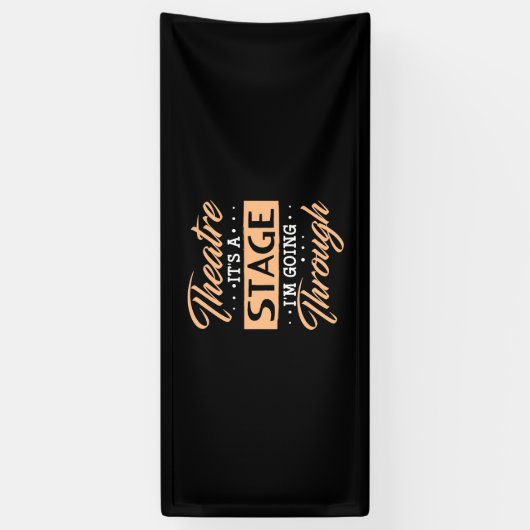 演劇ステージ俳優が通っている 横断幕 (縦)