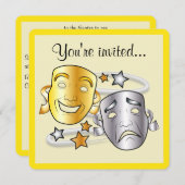 演劇パーティー誕生日 招待状 (正面/裏面)