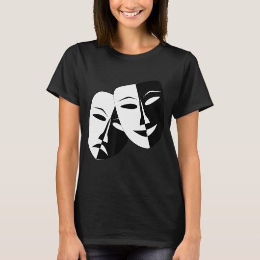 演劇マスクコメディと悲劇 Tシャツ (正面)