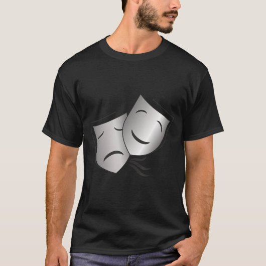 演劇マスク喜劇と悲劇2 Tシャツ (正面)