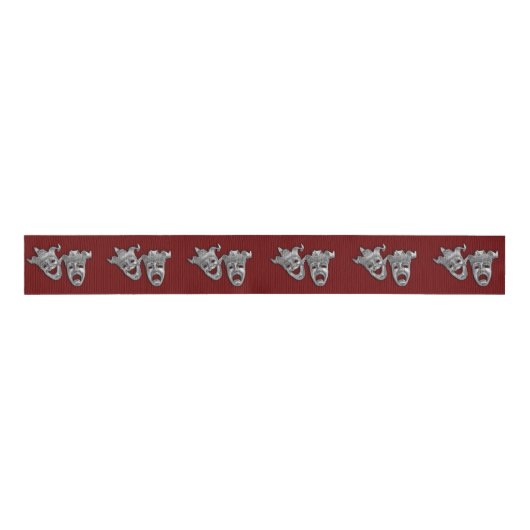 演劇マスク喜劇と悲劇 グログランリボン (正面)