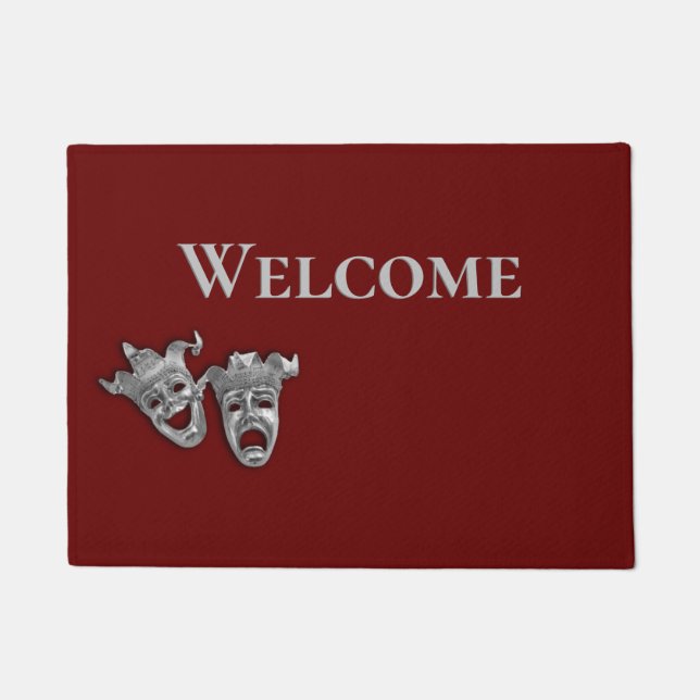 演劇マスク喜劇と悲劇 ドアマット (正面)