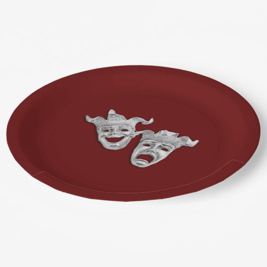 演劇マスク喜劇と悲劇 ペーパープレート (アングル)