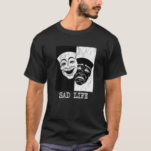 演劇マスク悲しい人生ドラマ喜劇と悲劇Sof Tシャツ