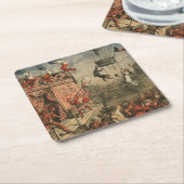 演劇ユーモアのあるプリント スクエアペーパーコースター (アングル)