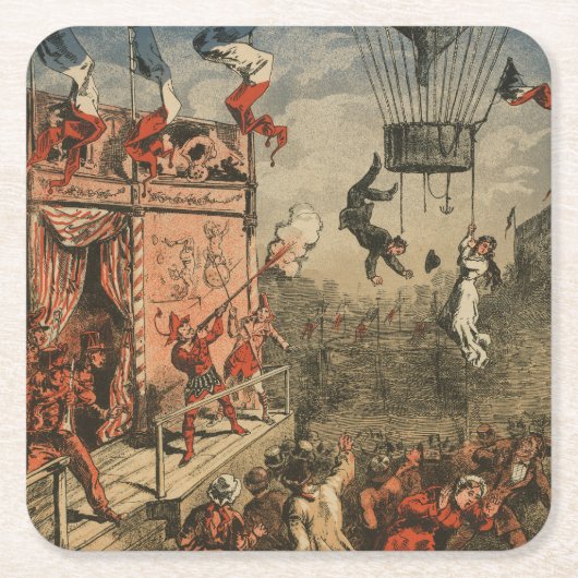 演劇ユーモアのあるプリント スクエアペーパーコースター (正面)