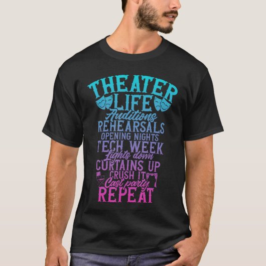 演劇人生 オーディション リハーサル 劇的 ドラマ Tシャツ (正面)