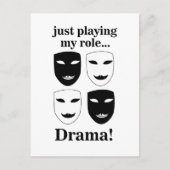 演劇仮面演劇おもしろい芸術 ポストカード (正面)