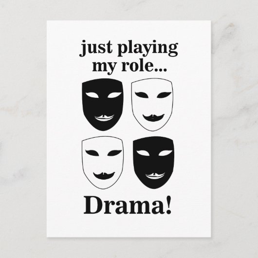 演劇仮面演劇おもしろい芸術 ポストカード (正面)