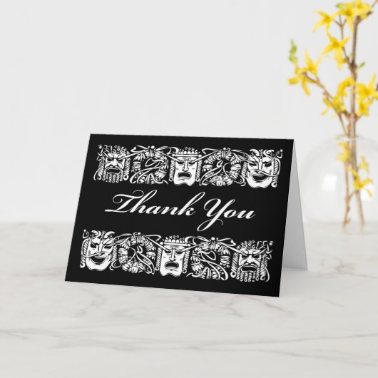 演劇先生、劇場用マスクありがとう カード (黄色い花)