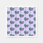 演劇劇場の仮面仮面マルディグラ スタンダードカクテルナプキン (正面)