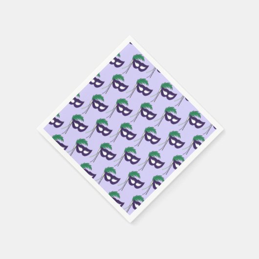 演劇劇場の仮面仮面マルディグラ スタンダードカクテルナプキン (角)