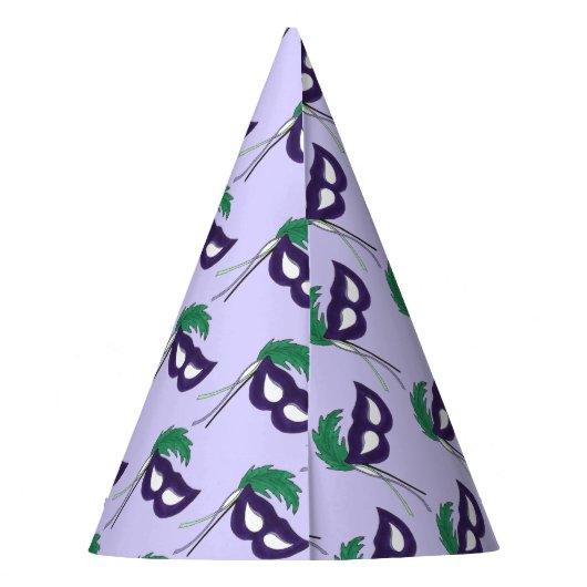 演劇劇場の仮面仮面マルディグラ パーティーハット (裏面)