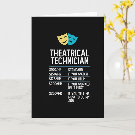 演劇技術者による演劇ステージおもしろい贈り物 カード (黄色い花)