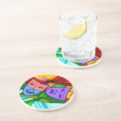 演劇的なマスクのカラフルのステンドグラスのコースター コースター (側面)