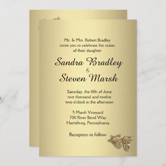 演劇結婚式招待状 招待状 (正面/裏面)