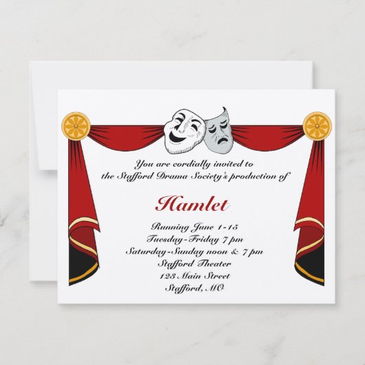 演劇・劇場への招待状 招待状 (正面)