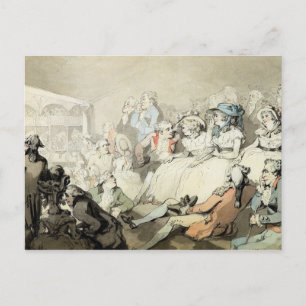 演劇、c.1785 (ペンとインクaを見ている聴衆 ポストカード