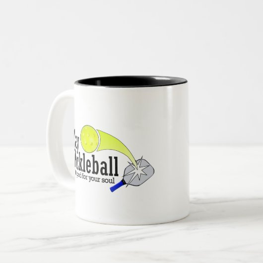 演劇Pickleballあなたの精神のためのよい ツートーンマグカップ (正面左)