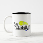 演劇Pickleballあなたの精神のためのよい ツートーンマグカップ (左)