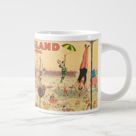 演奏する人々のサーカスコスチュームポスター ジャンボコーヒーマグカップ (右)