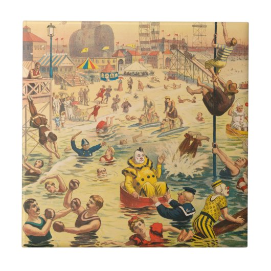 演奏する人々のサーカスコスチュームポスター タイル (正面)