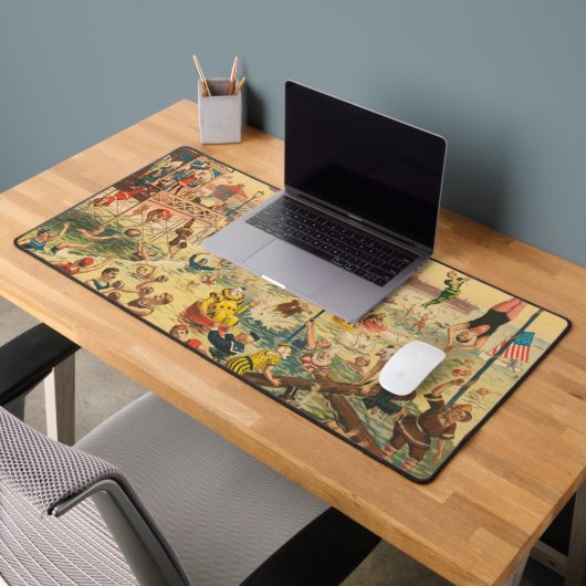 演奏する人々のサーカスコスチュームポスター デスクマット (オフィス2)