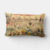 演奏する人々のサーカスコスチュームポスター ランバークッション (裏面)