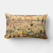 演奏する人々のサーカスコスチュームポスター ランバークッション (正面)