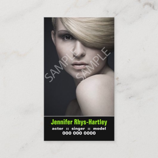 演奏者の縦の履歴書とヘッドショット 名刺 (正面)