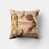 演技する犬とのピエロを示すサーカスポスター クッション (裏面)