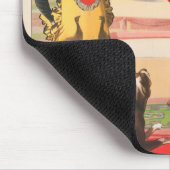 演技する犬とのピエロを示すサーカスポスター マウスパッド (コーナー)