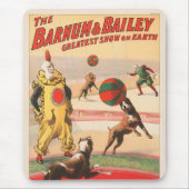 演技する犬とのピエロを示すサーカスポスター マウスパッド (正面)