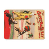 演技する犬とのピエロを示すサーカスポスター マグネット (横)