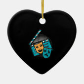 演技クラッパーボードシアターマスクシアターアクター セラミックオーナメント (正面)