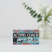 演技コーチ採用名刺 – Blue Red 名刺 (スタンド正面)