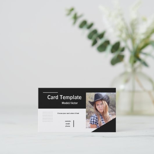 演技フォトカードヘッドショットアクター 名刺 (スタンド正面)