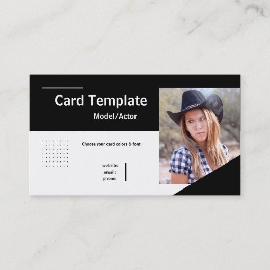 演技フォトカードヘッドショットアクター 名刺 (正面)