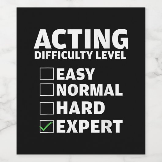 演技難易度エキスパートシアター俳優ギフト ワインラベル (シングルラベル)