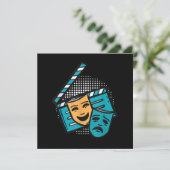 演技・クラッパーボード劇場用仮面劇俳優 サンキューカード (スタンド正面)