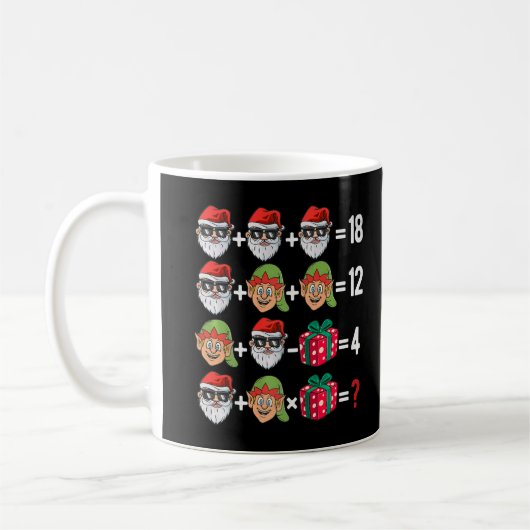 演算おもしろいのクリスマスの順序クイズ数学テスト コーヒーマグカップ (左)