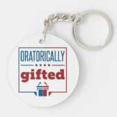 演説と議論が雄弁である キーホルダー (裏面)