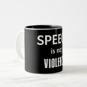 演説は乱暴でない ツートーンマグカップ (正面左)