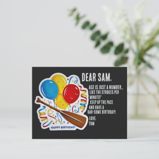 漕ぎ手の誕生日ディライト：オールサム・セレブレーション ポストカード (スタンド正面)