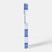 漕ぎ越しオールイニシャル青 iPhoneケース (左側面)